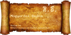 Mogyorósi Beáta névjegykártya