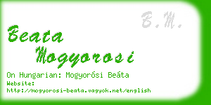 beata mogyorosi business card