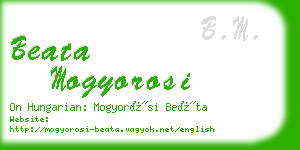 beata mogyorosi business card